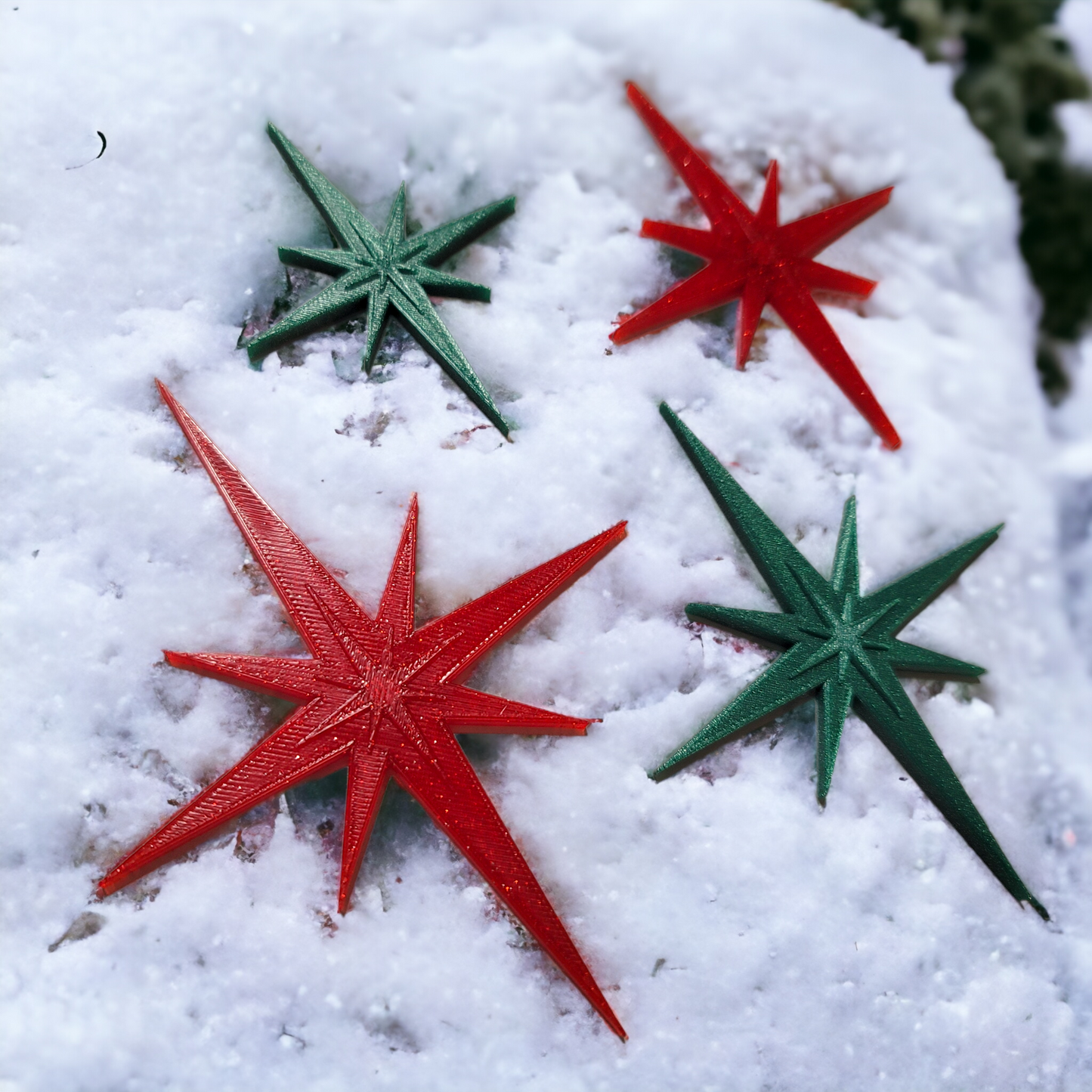 Retro Holiday Christmas Midcentury Modern Starburst Fridge Magnets