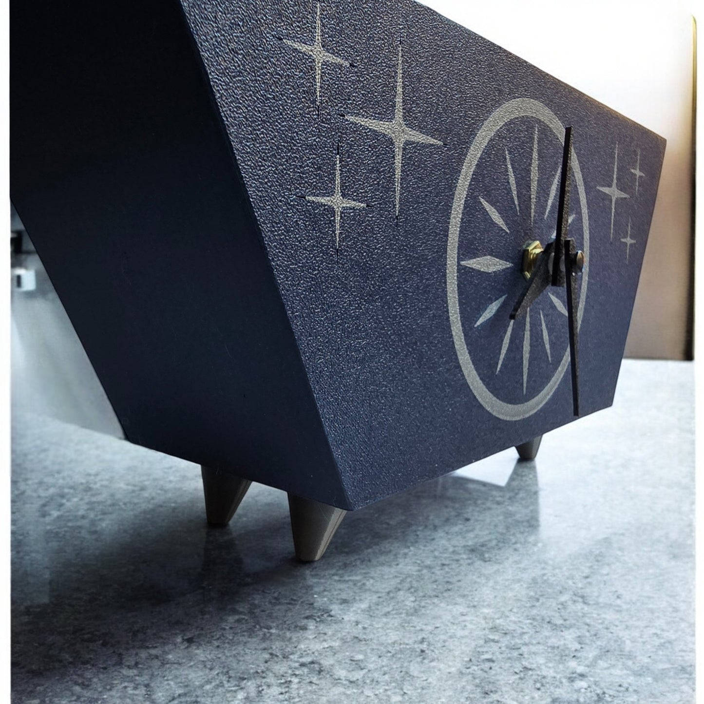 Starburst Radiant Desk Clock Mid Century Modern