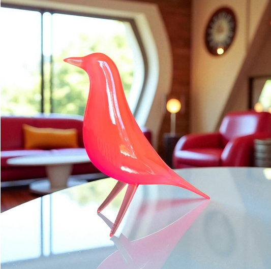Mid CenturyModern Minimalist Bird Sculpture PlasmaGloss Cosmic Magneta