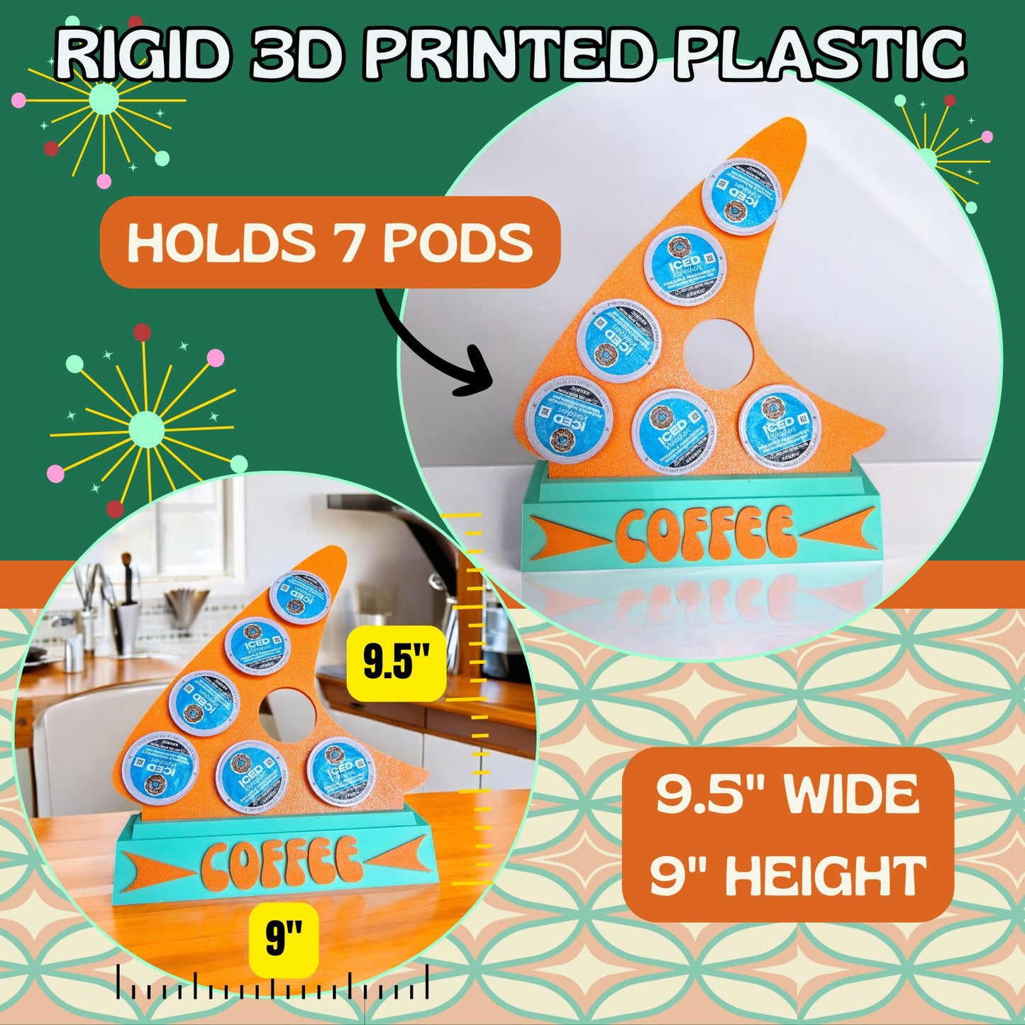 Retro Style Boomerang Coffee Pod Holder for K-Cups