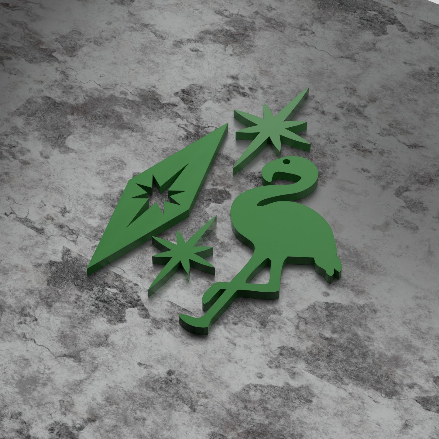 Atomic Flamingo Fridge Magnets