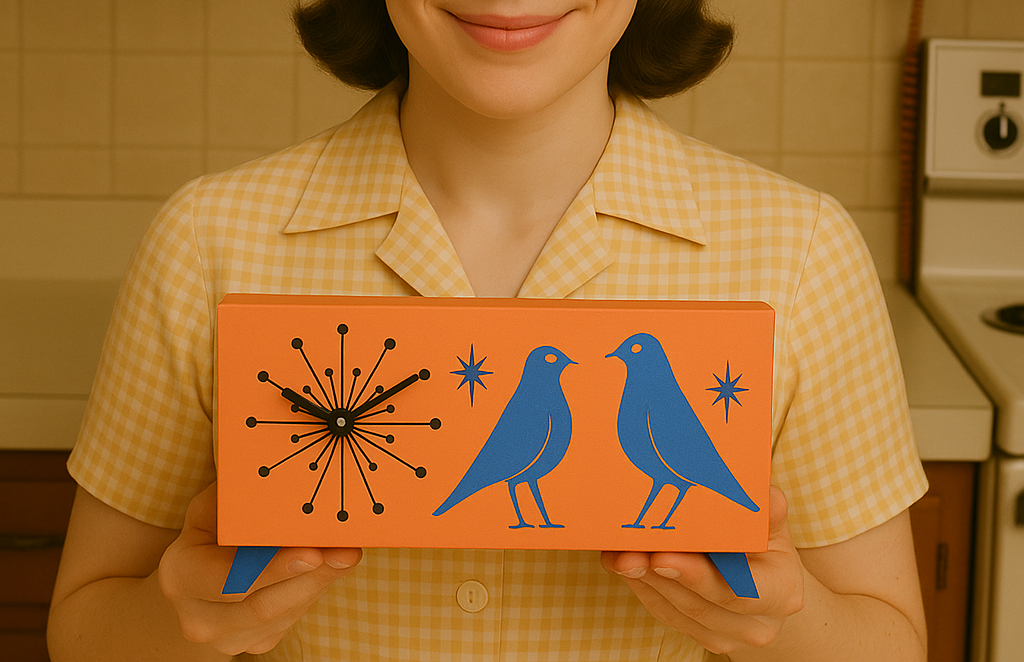 🚀 Introducing Our New Atomic Rectangle Clocks – Mid-Century Time Travel for Your Desk!