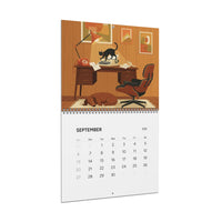 Mid Century Modern Dachshund & Atomic Cat Wall Calendar 2026