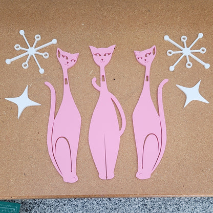 Atomic Space Cats Wall Decor Set