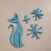 Midcentury Modern Vintage Style Atomic Cat Fridge Magnets