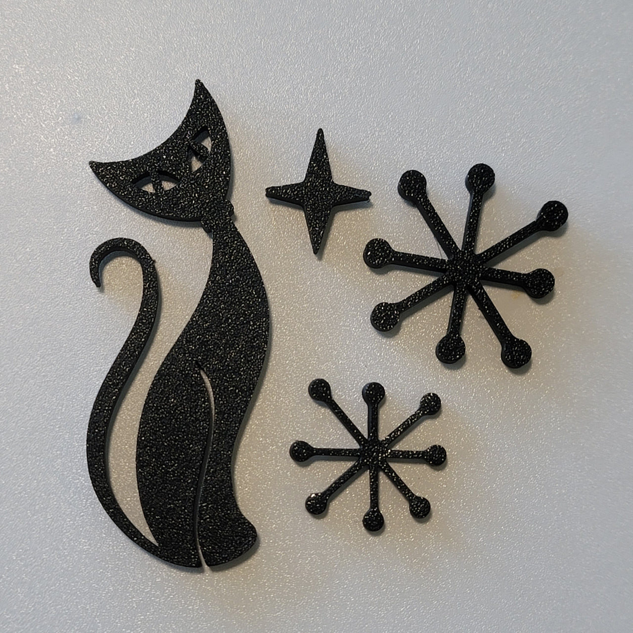 Midcentury Modern Vintage Style Atomic Cat Fridge Magnets