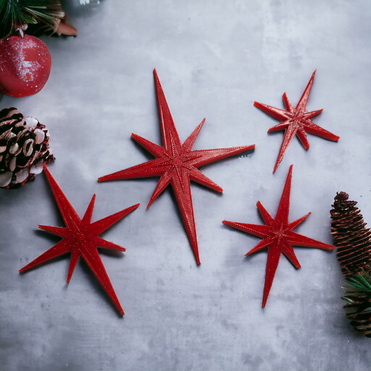 Retro Holiday Christmas Midcentury Modern Starburst  Fridge Magnets