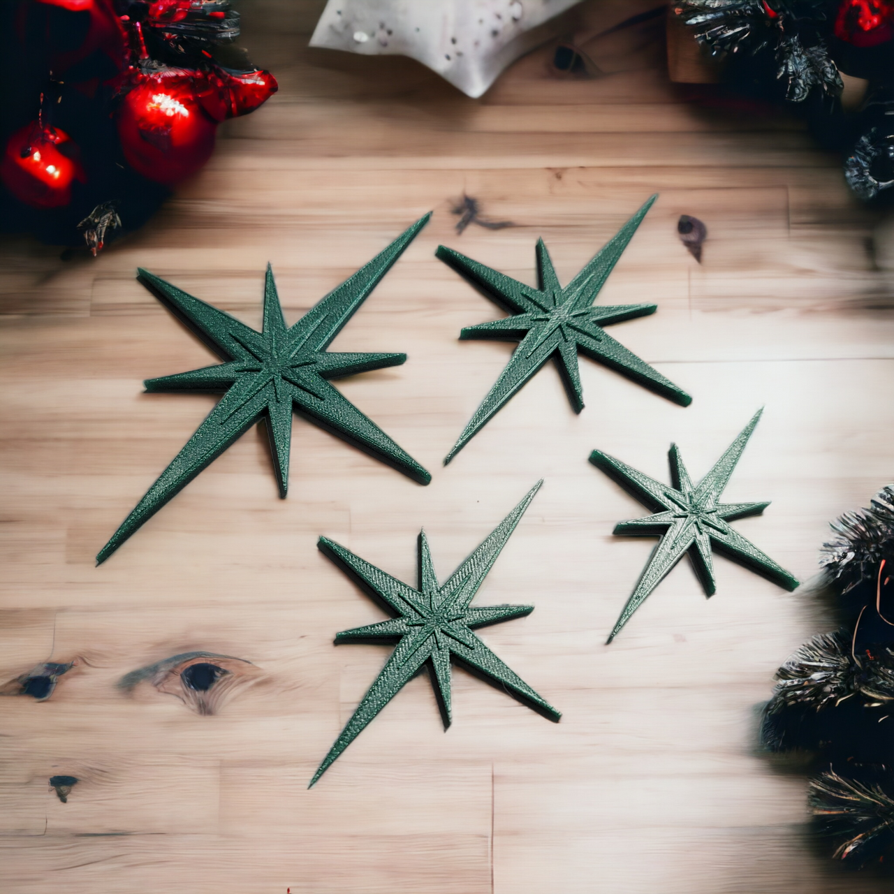 Retro Holiday Christmas Midcentury Modern Starburst  Fridge Magnets