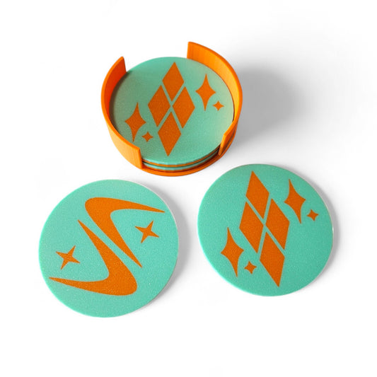 Midcentury Diamonds & Boomerang Coaster Set