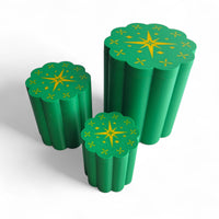 Mid Century Modern Retro Style Flower Starburst Kitchen Canisters Set of 3