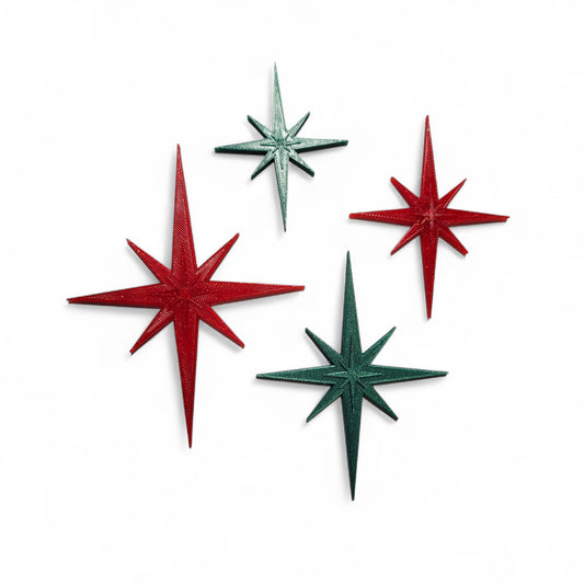 Retro Holiday Christmas Midcentury Modern Starburst  Fridge Magnets