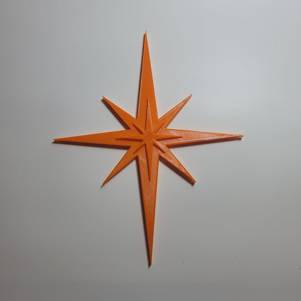 Orange Large Mid Century Modern Vintage Style Starburst Discounted