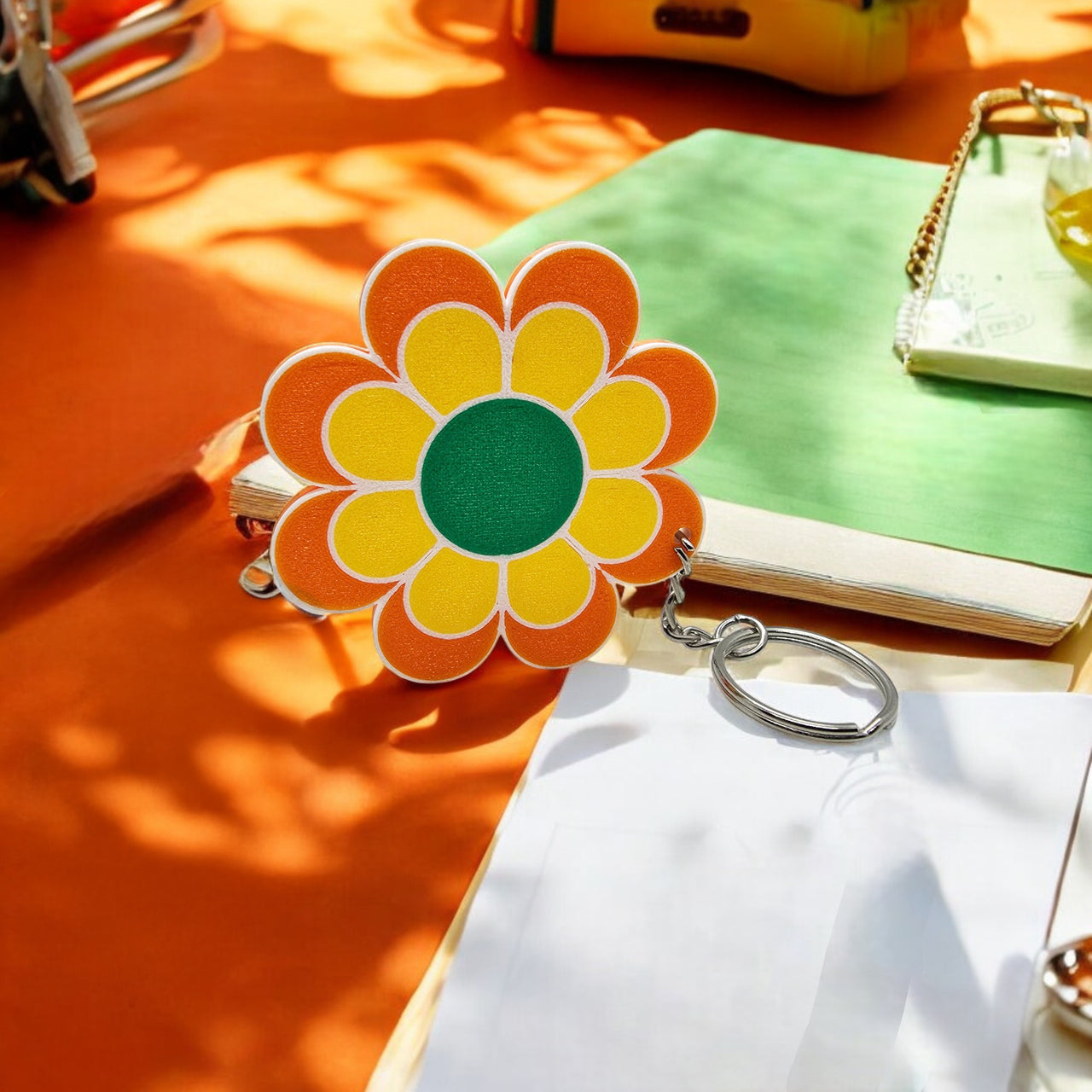 Groovy Flower Power Keychain