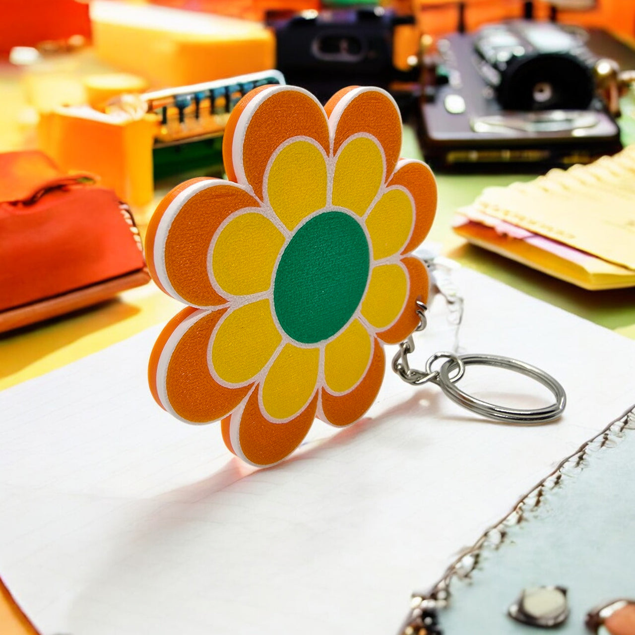 Groovy Flower Power Keychain