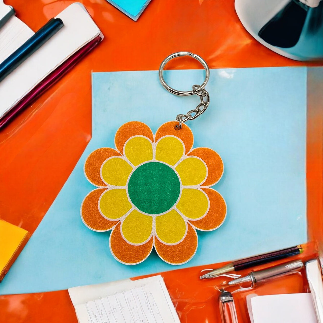 Groovy Flower Power Keychain