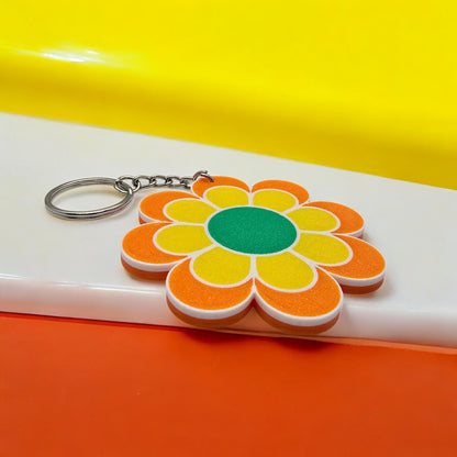 Groovy Flower Power Keychain