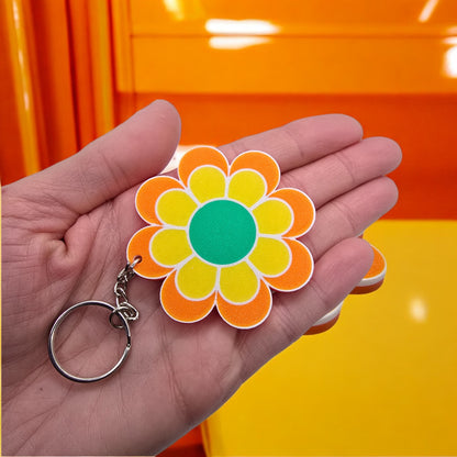 Groovy Flower Power Keychain