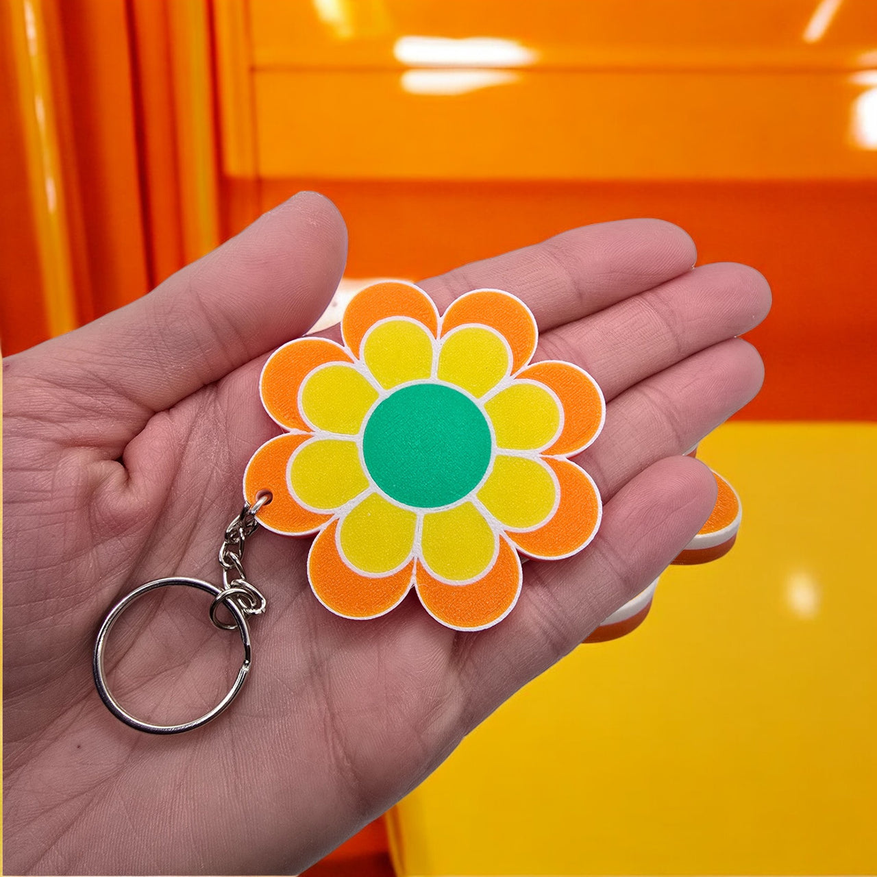 Groovy Flower Power Keychain