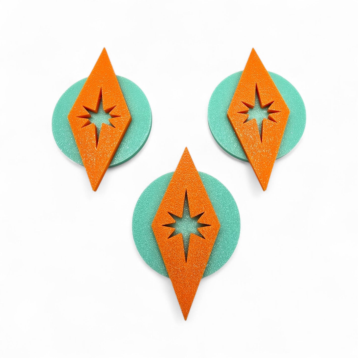 Space Age Circular Diamond Magnet Set (Set of 3)