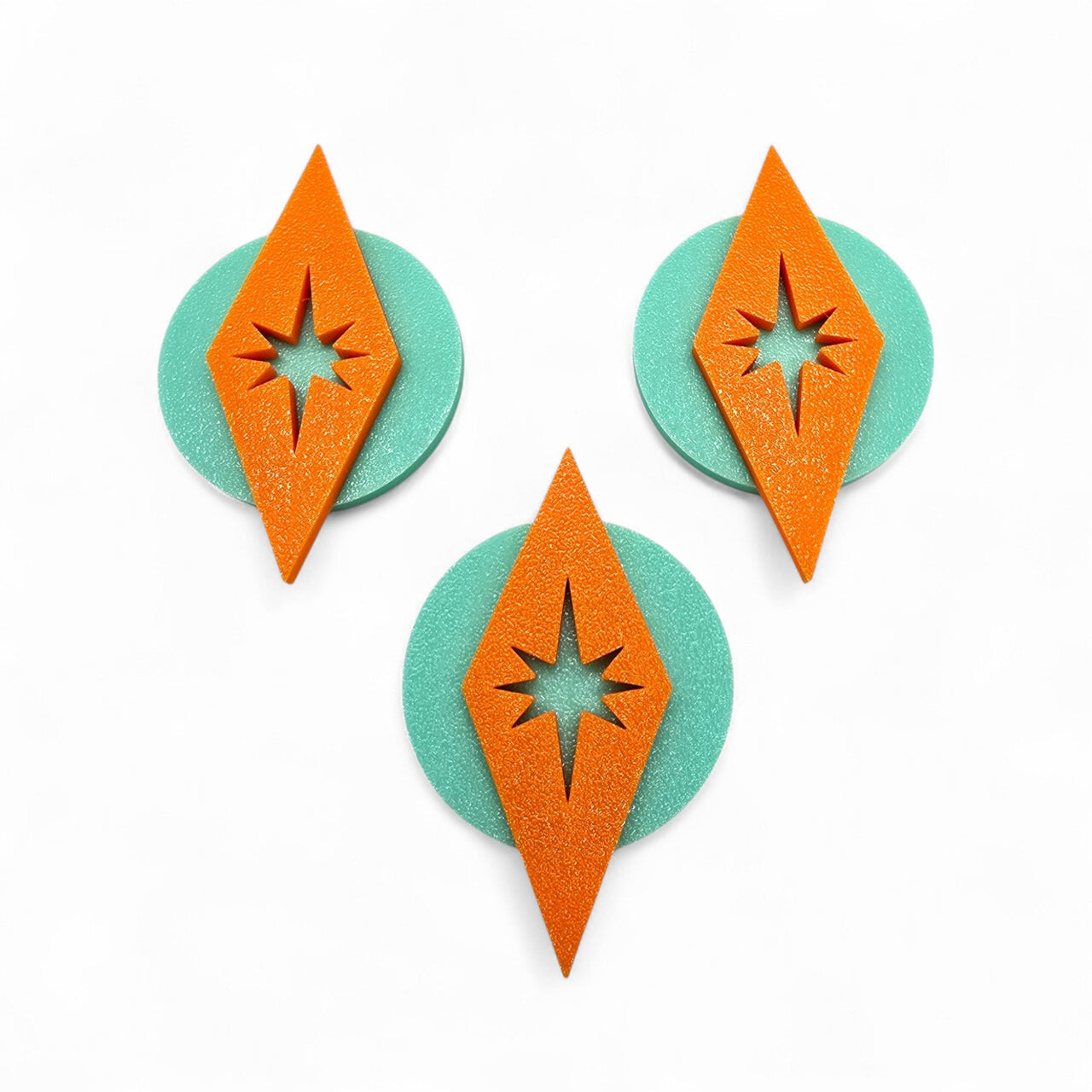 Space Age Circular Diamond Magnet Set (Set of 3)