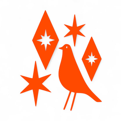 Mid Century Modern Atomic Bird Wall Decor