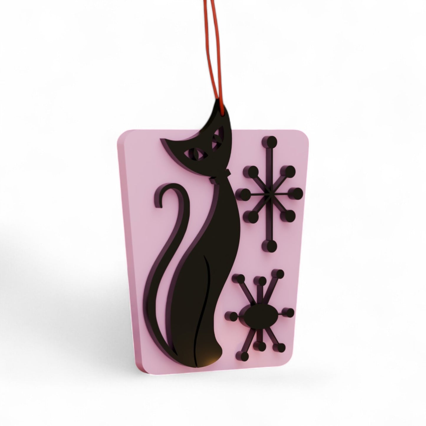 Atomic Cat Mid Century Modern Holiday Ornament