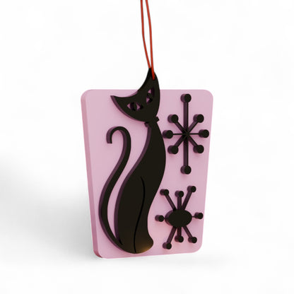 Atomic Cat Mid Century Modern Holiday Ornament
