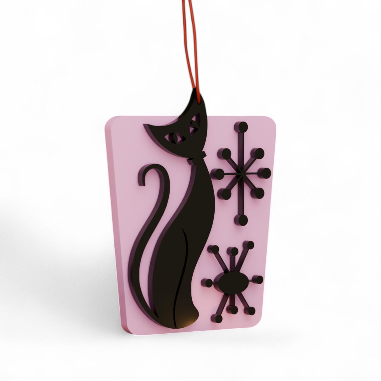 Atomic Cat Mid Century Modern Holiday Ornament