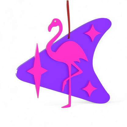 Atomic Flamingo Holiday Ornament