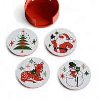 Retro Christmas Coasters Set of 4