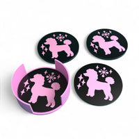 Retro Poodle Diner Style Coaster Set