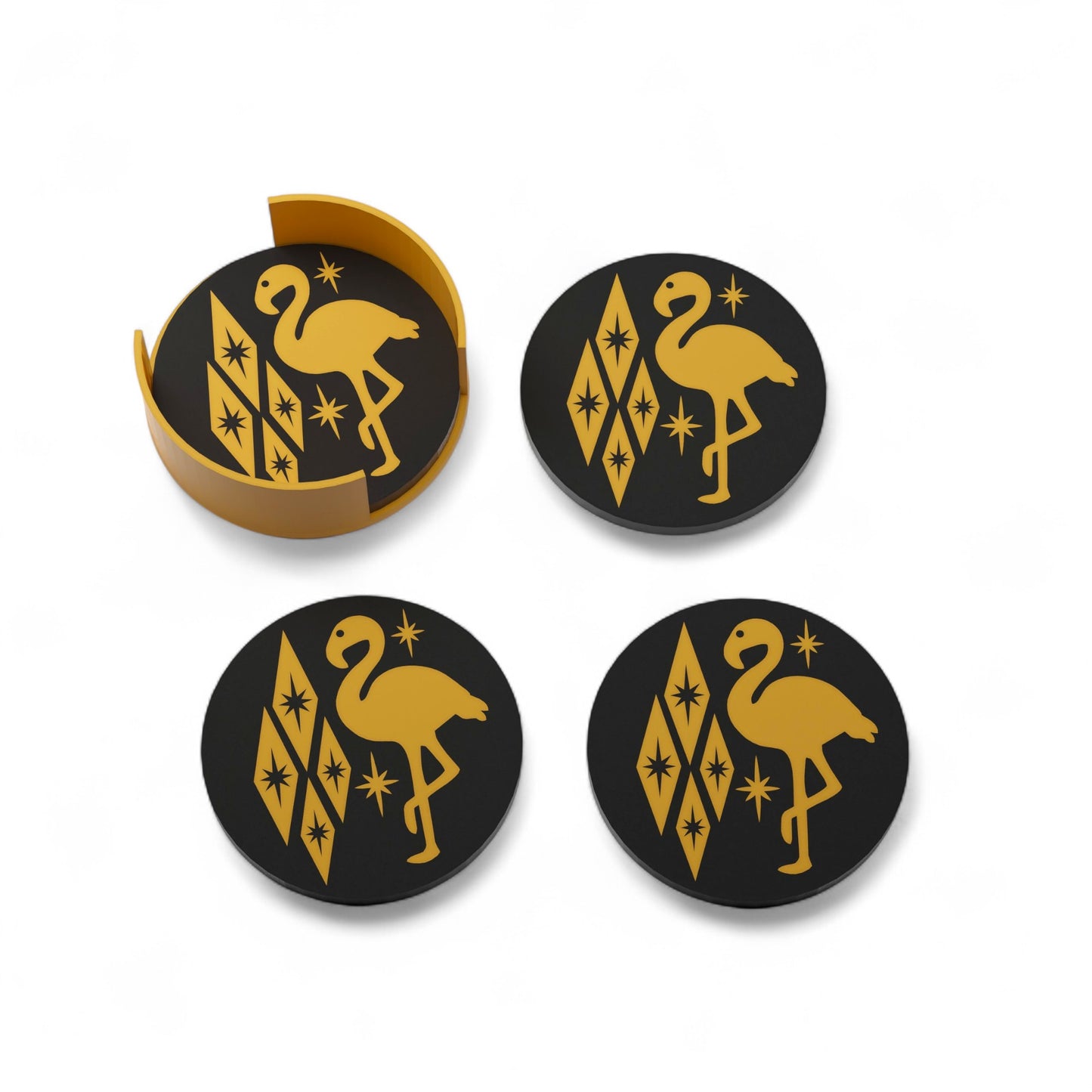 Atomic Flamingo Coaster Set