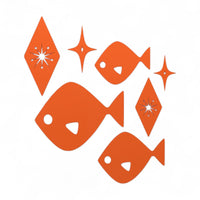 Mid Century Modern Atomic Fish Wall Decor Diamond Stars