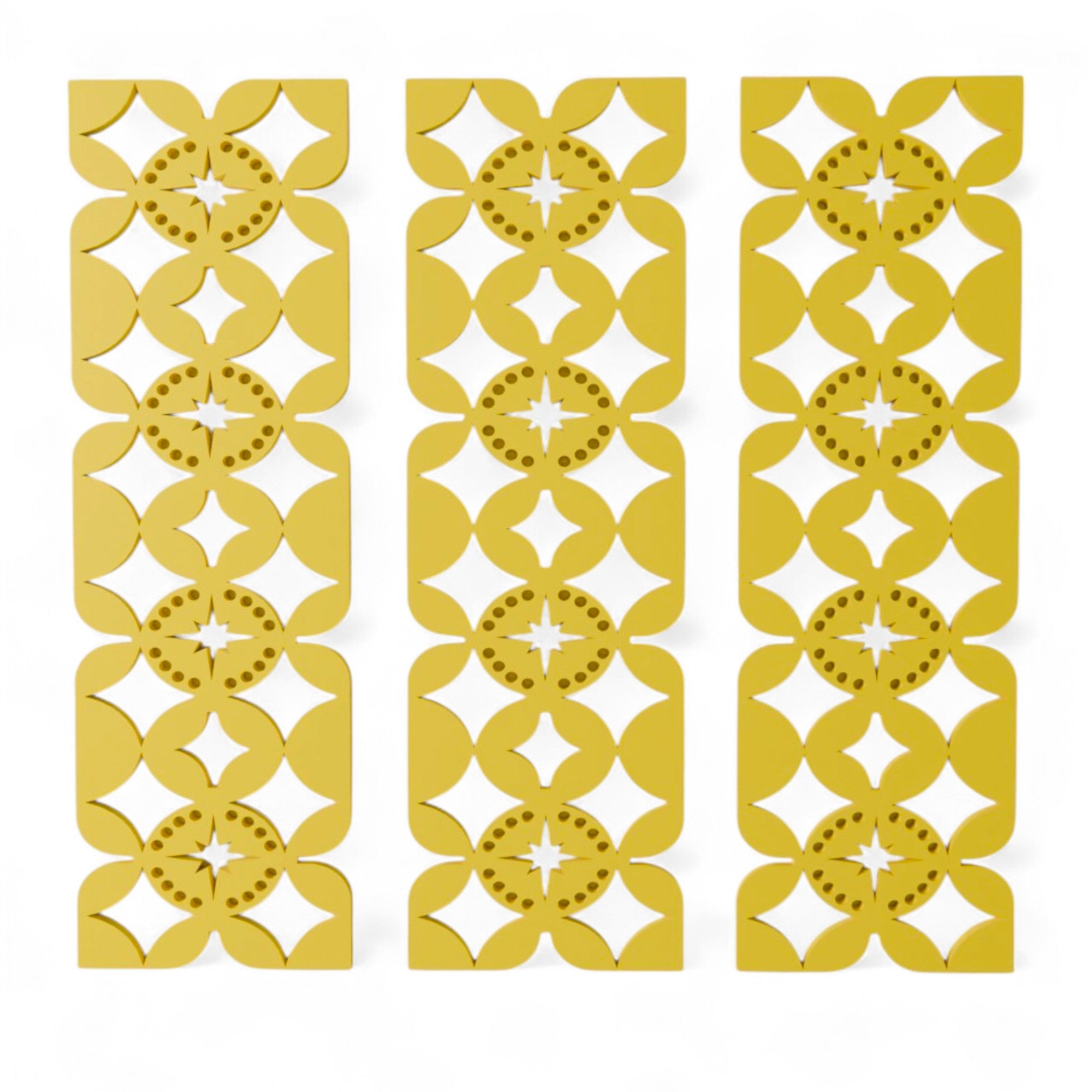 Mid Century Modern Flower Wave Starburst Wall Panel Set