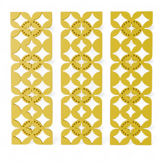 Mid Century Modern Flower Wave Starburst Wall Panel Set