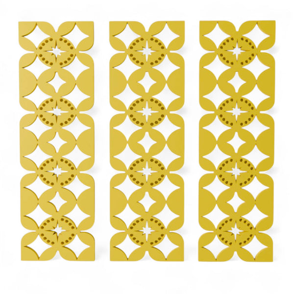 Mid Century Modern Flower Wave Starburst Wall Panel Set