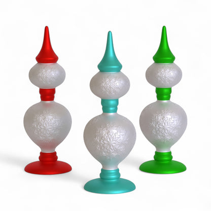 Retro Snowflake Finials Set