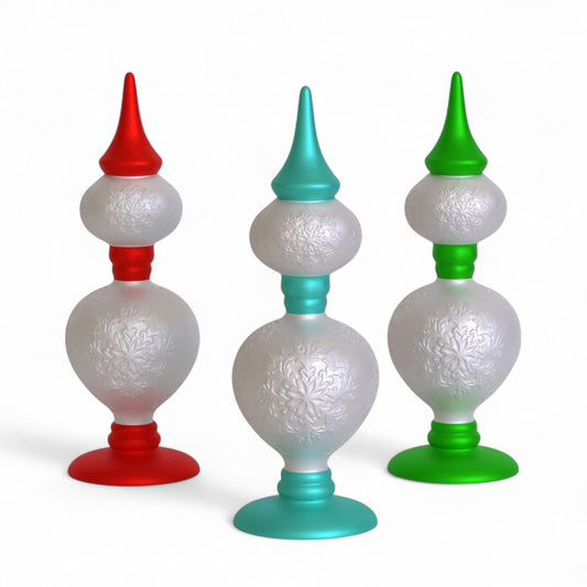 Retro Snowflake Finials Set