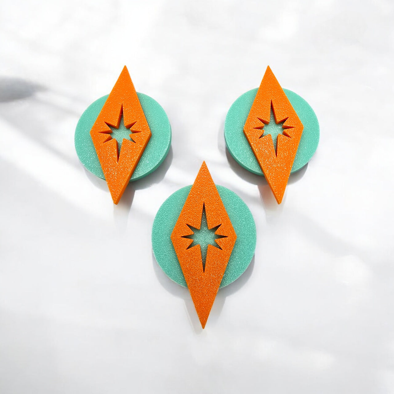 Space Age Circular Diamond Magnet Set (Set of 3)