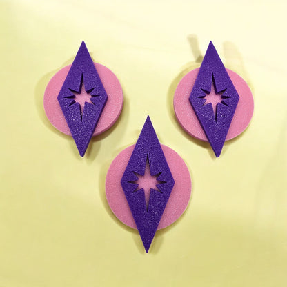 Space Age Circular Diamond Magnet Set (Set of 3)