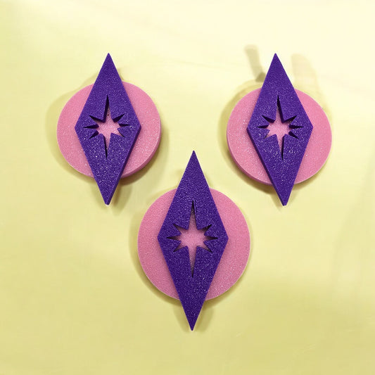 Space Age Circular Diamond Magnet Set (Set of 3)