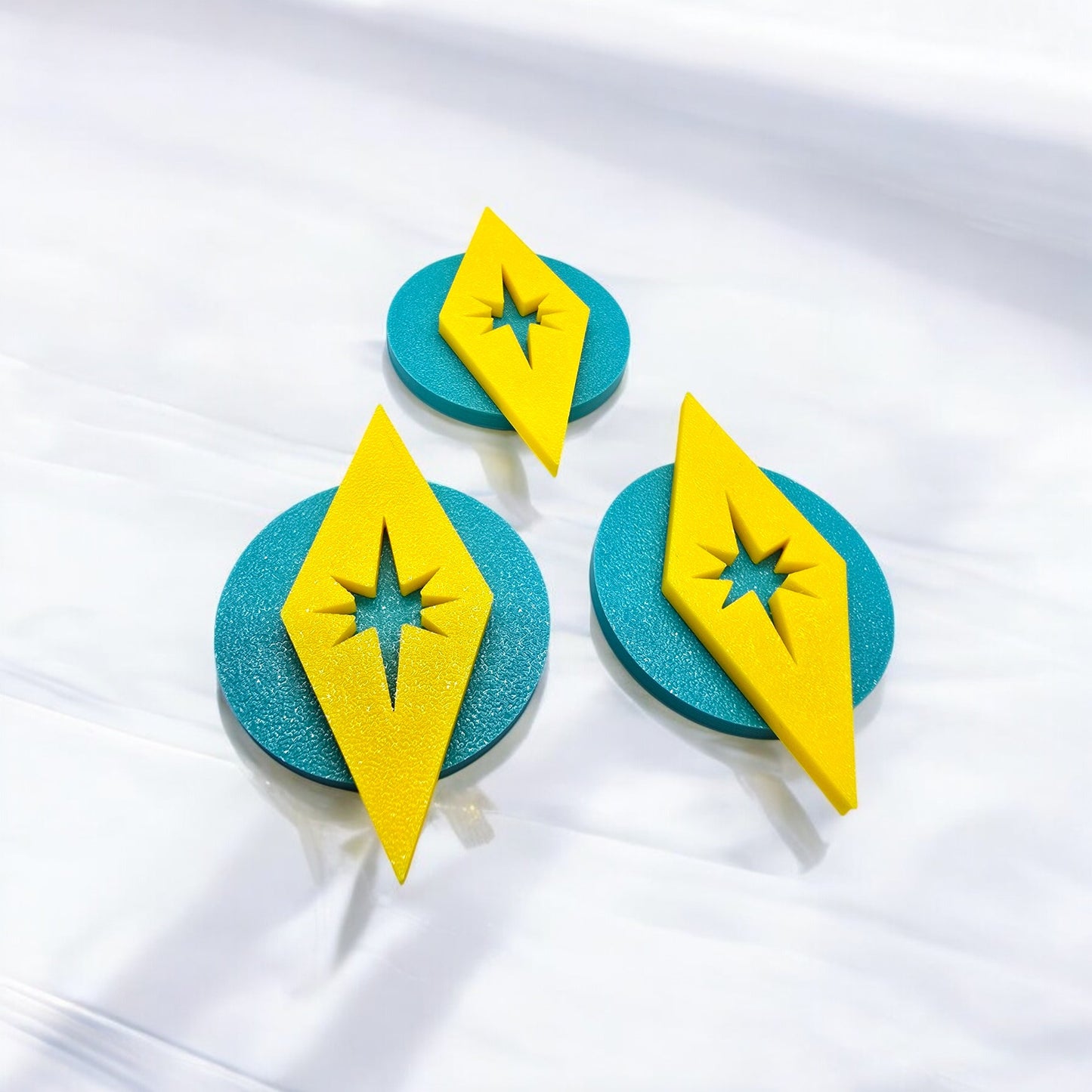 Space Age Circular Diamond Magnet Set (Set of 3)