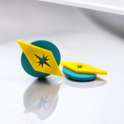 Space Age Circular Diamond Magnet Set (Set of 3)