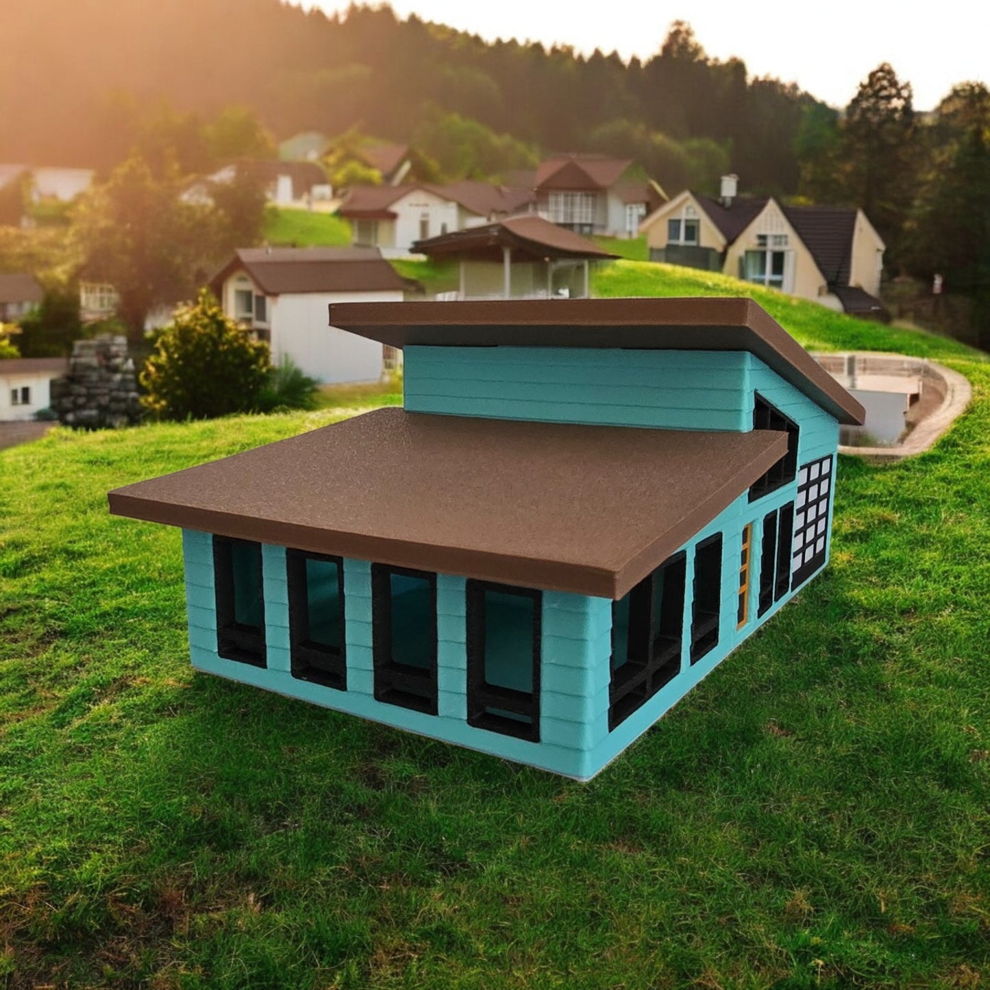 Miniature Mid Century Modern House Model The Devonshire Scale Diorama Display