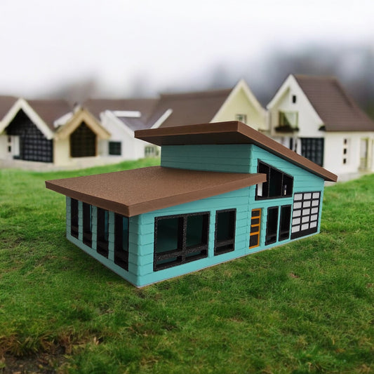 Miniature Mid Century Modern House Model The Devonshire Scale Diorama Display