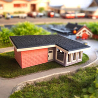 Miniature Mid Century Modern House Model The Ellsworth 1:87 Scale Diorama Display Retro