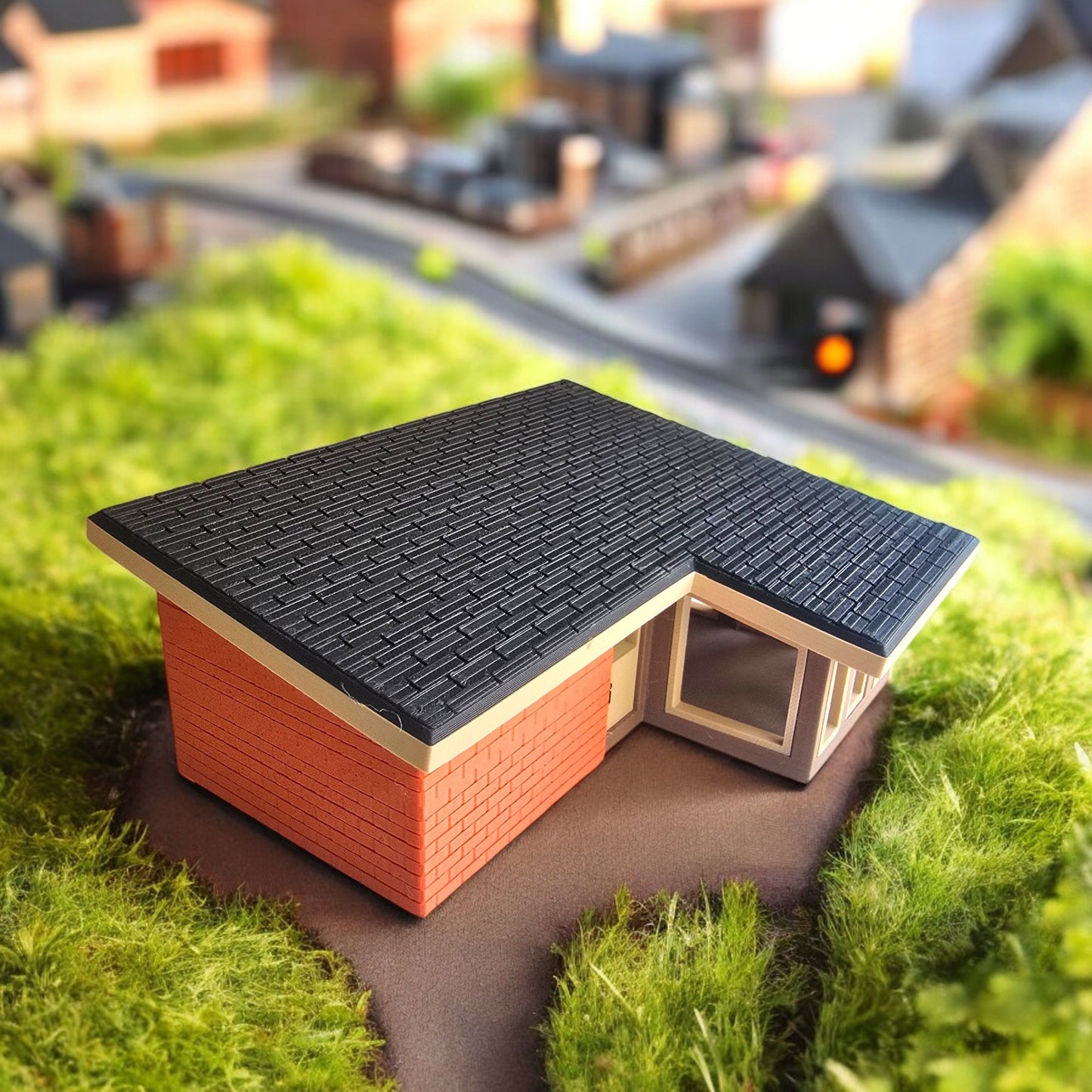 Miniature Mid Century Modern House Model The Ellsworth 1:87 Scale Diorama Display Retro