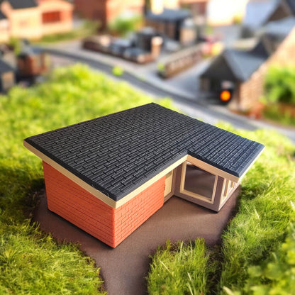 Miniature Mid Century Modern House Model The Ellsworth 1:87 Scale Diorama Display Retro