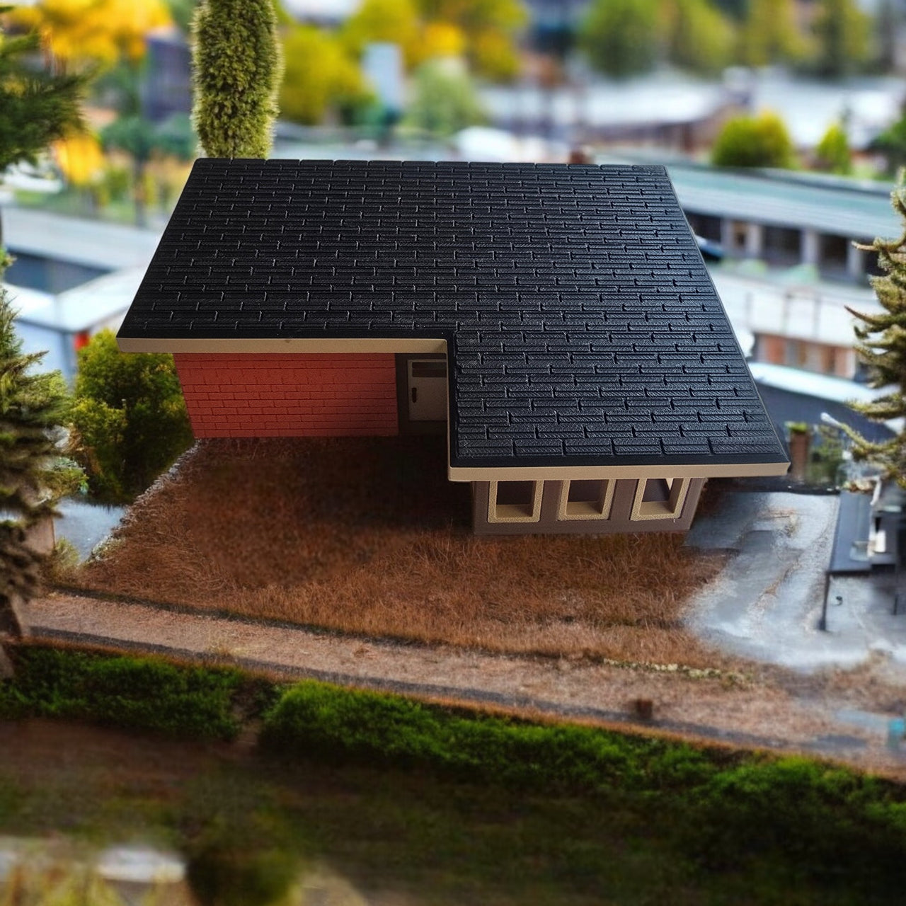 Miniature Mid Century Modern House Model The Ellsworth 1:87 Scale Diorama Display Retro