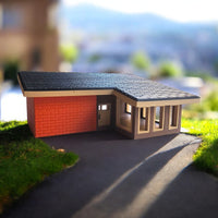 Miniature Mid Century Modern House Model The Ellsworth 1:87 Scale Diorama Display Retro